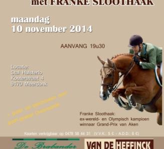 SPRINGCLINIC BWP-OUDENAARDE MET FRANKE SLOOTHAAK: SPORT EN FOKKERIJ TE ZIEN TIJDENS ??N AVOND